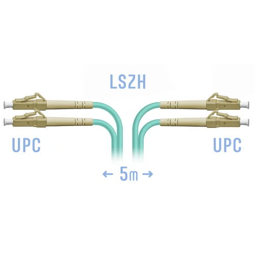 Патчкорд оптический LC/UPC MM Duplex 5 метров, 2 мм